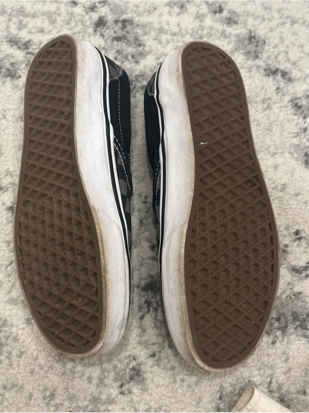 Vans Black and Gray Checkerboard Classic Slip-On Loafers